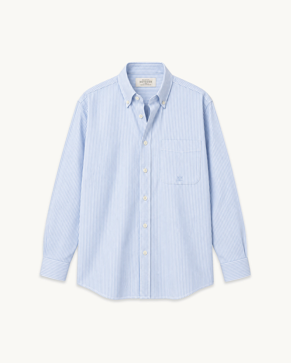 M2 Oxford Shirt - White/Blue Striped